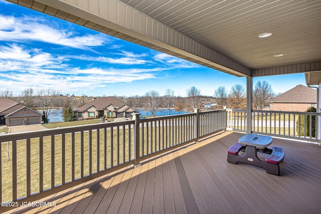 6002 Sterling Ridge Rd, Jefferson City, MO 65101 - wooden terrace featuring a water view and a lawn