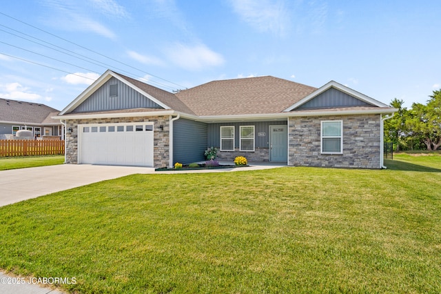5111 Democracy Dr, Ashland, MO 65010 - view of front of property with stone siding, an attached garage, and board and batten siding