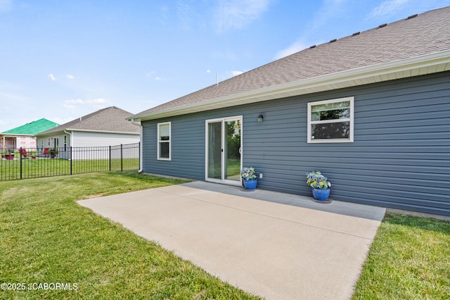 5111 Democracy Dr, Ashland, MO 65010 - rear view of house with a patio area and a shingled roof