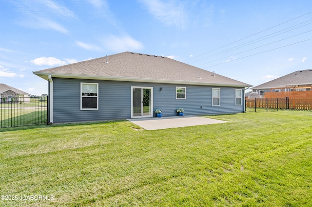 5111 Democracy Dr, Ashland, MO 65010 - back of property featuring a patio area and a shingled roof