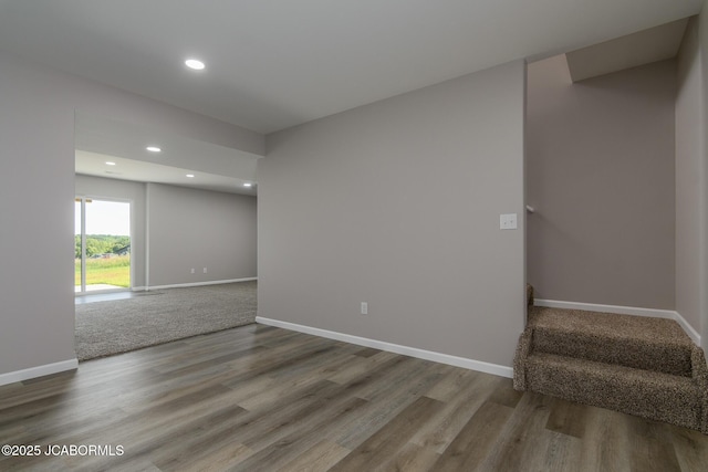 5705 Summerfield Ct, Jefferson City, MO 65109 - unfurnished room featuring wood finished floors, recessed lighting, and stairway