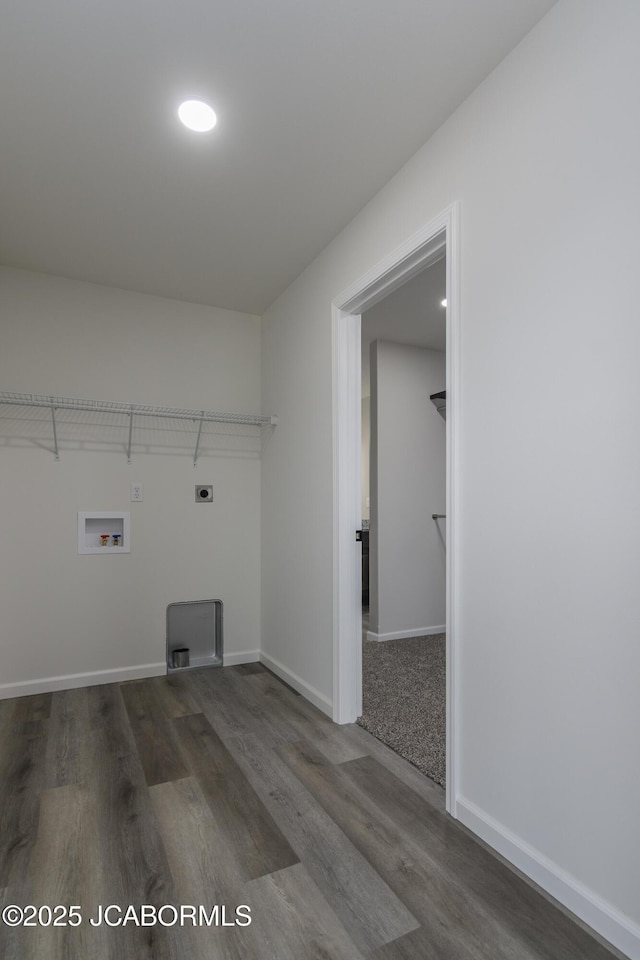 5705 Summerfield Ct, Jefferson City, MO 65109 - washroom with hookup for an electric dryer, wood finished floors, and washer hookup