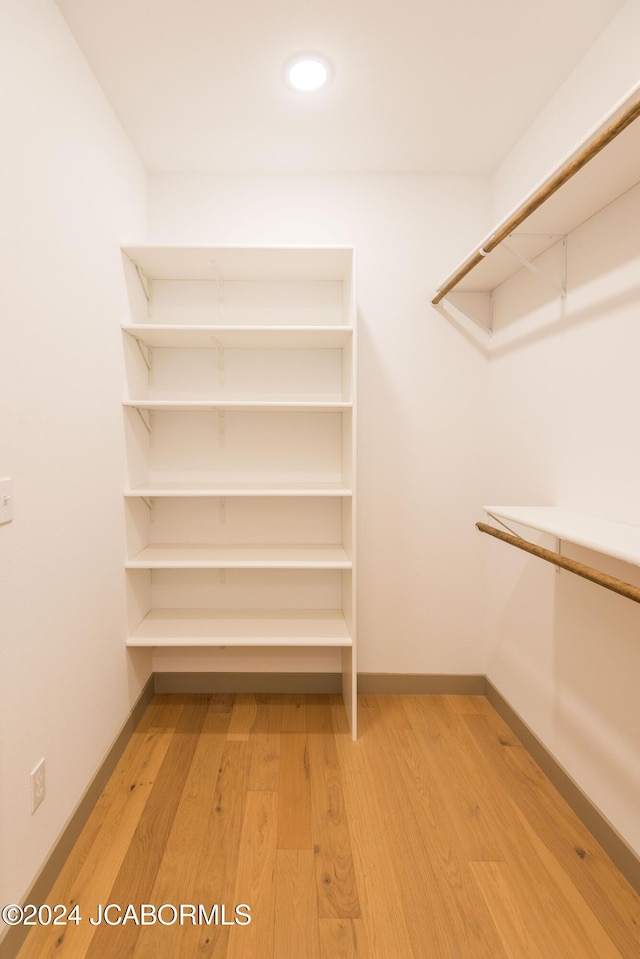 spacious closet with light wood-type flooring