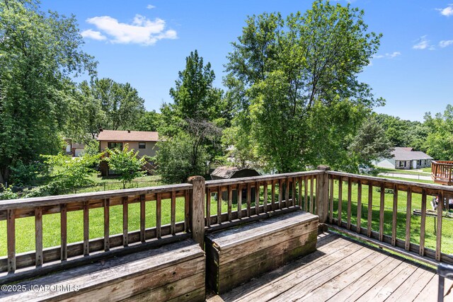 5501 S Brooks Dr, Jefferson City, MO 65109 - wooden deck with a lawn