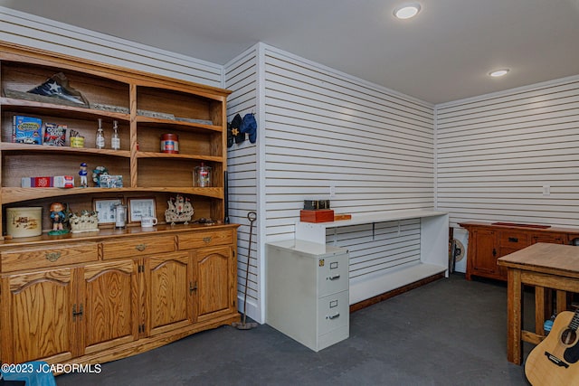 interior space with washer / clothes dryer