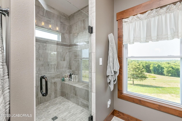 full bathroom with a shower stall