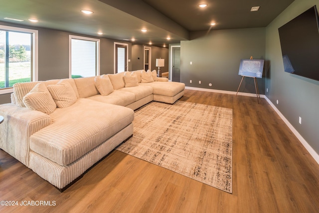 living room featuring wood-type flooring