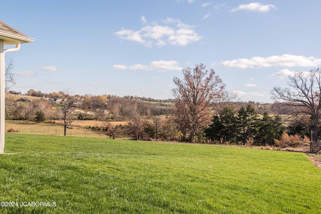 view of yard featuring a rural view