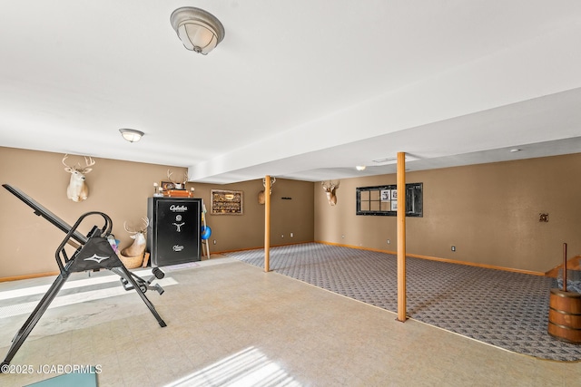 4604 County Rd 115, Fulton, MO 65251 - exercise room with baseboards, carpet, and tile patterned floors