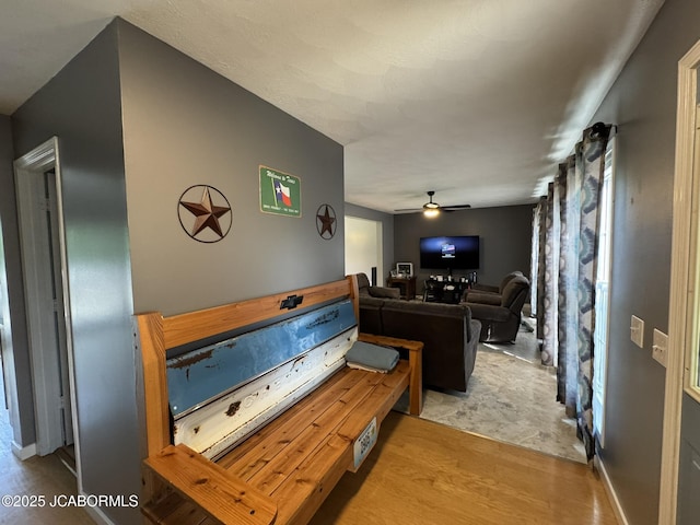 128 Don Dr, Linn, MO 65051 - dining space featuring ceiling fan and wood finished floors