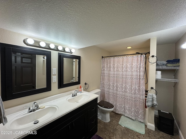 128 Don Dr, Linn, MO 65051 - bathroom with double vanity and a textured ceiling