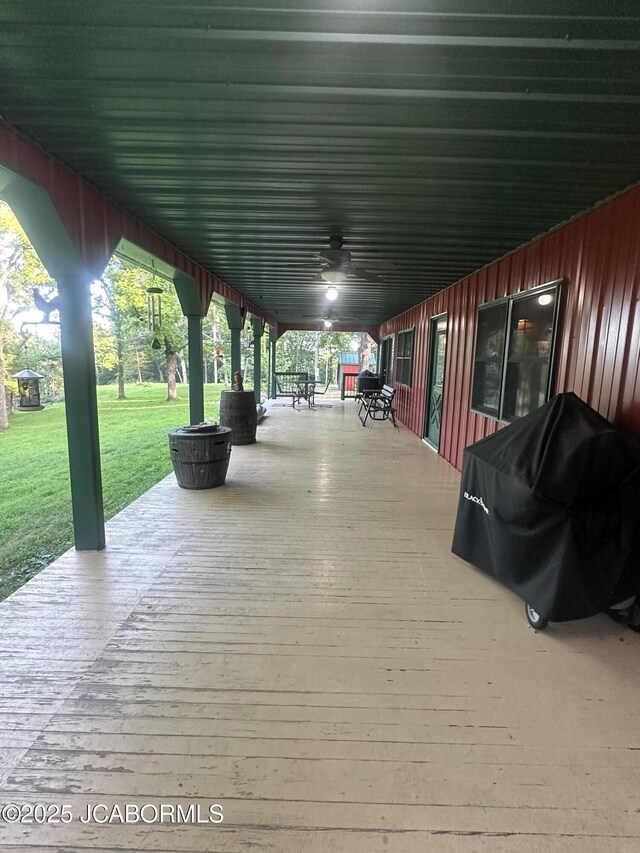 11 Copperhead Rd, Eldon, MO 65026 - wooden deck featuring a lawn and grilling area