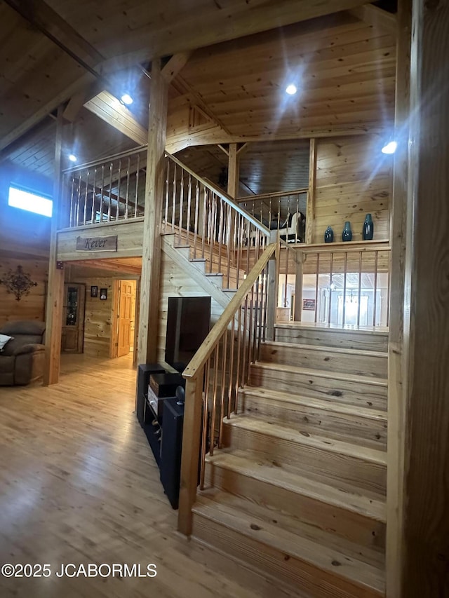 11 Copperhead Rd, Eldon, MO 65026 - stairway featuring wood walls and wood finished floors