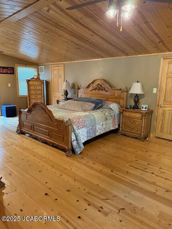 11 Copperhead Rd, Eldon, MO 65026 - bedroom featuring wooden ceiling, hardwood / wood-style floors, and vaulted ceiling