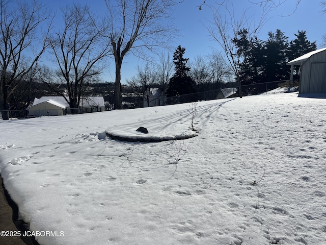 view of snowy yard