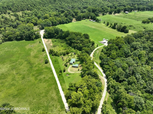 bird's eye view with a rural view