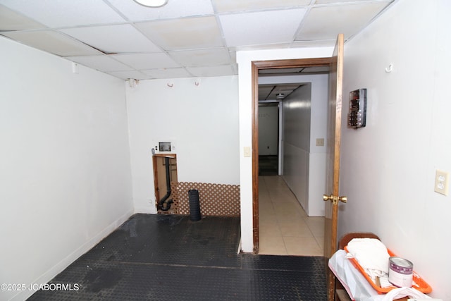 164 Turn Back Now Trl, Linn, MO 65051 - hallway with a drop ceiling and tile patterned flooring