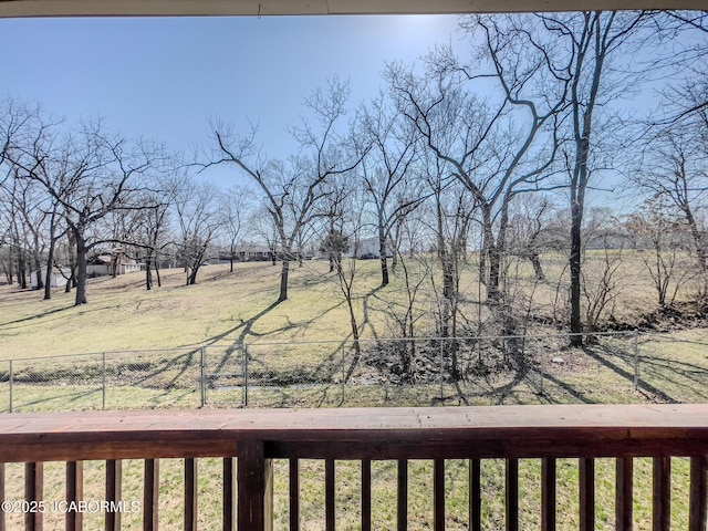 view of yard featuring fence