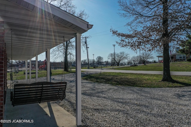 view of community with a lawn