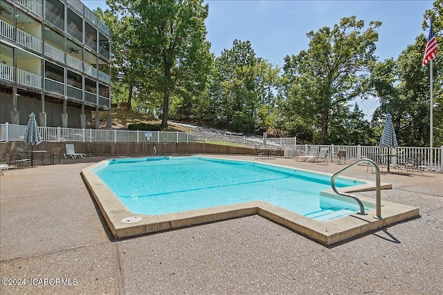 view of pool with a patio area