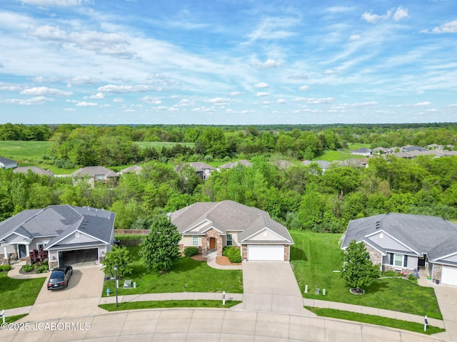 aerial view of residential area