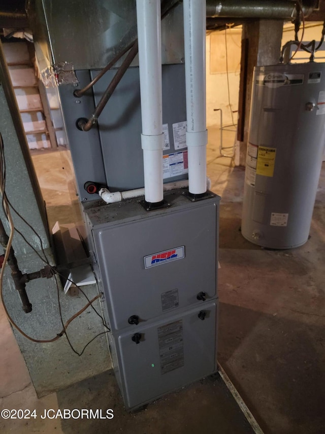 utilities featuring heating unit and water heater