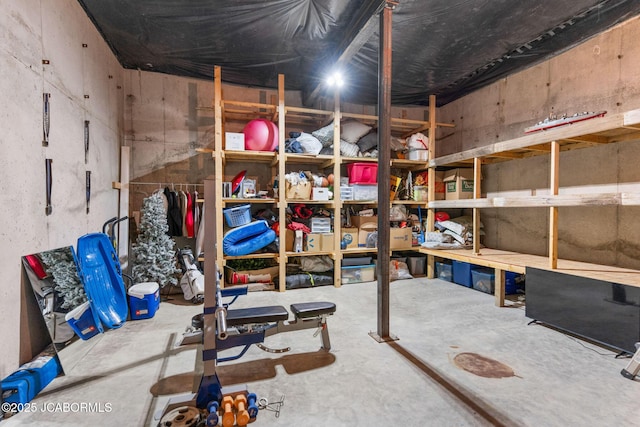 view of storage area