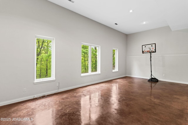 view of sport court featuring a wealth of natural light
