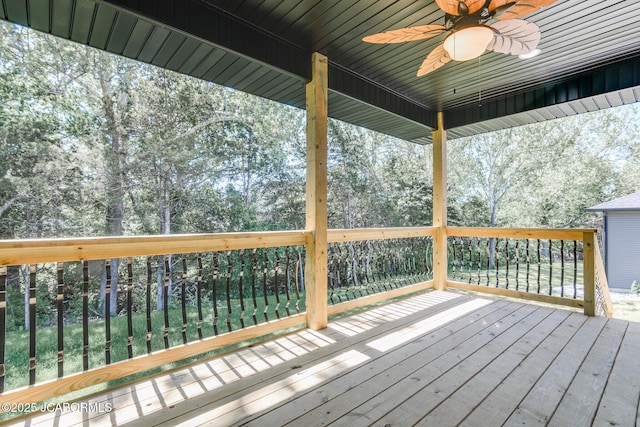 1502 Summerfield Dr, Jefferson City, MO 65109 - wooden deck featuring a ceiling fan