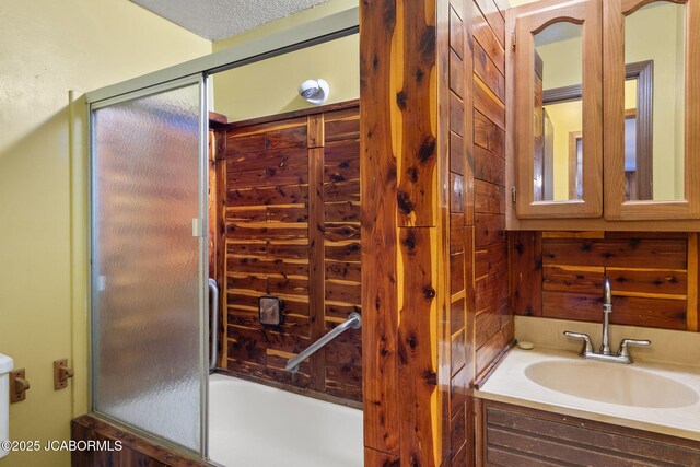 24671 Gardner Rd, Versailles, MO 65084 - bathroom featuring vanity and enclosed tub / shower combo