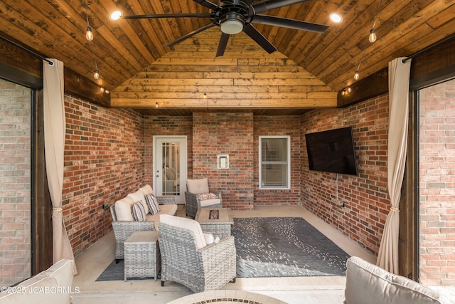 view of patio / terrace with ceiling fan
