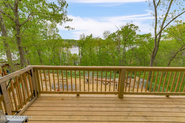 26792 Boone Rd, Barnett, MO 65011 - deck featuring a water view
