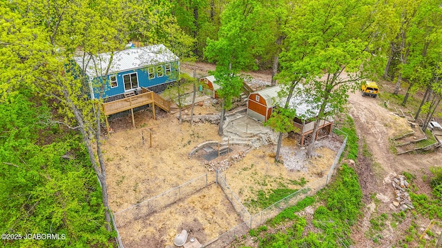 bird's eye view with a forest view