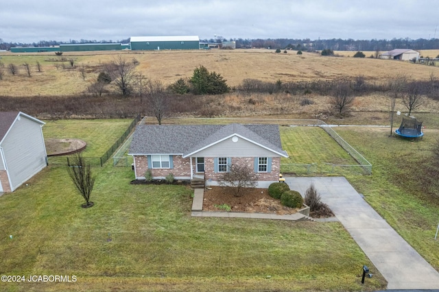 aerial view featuring a rural view