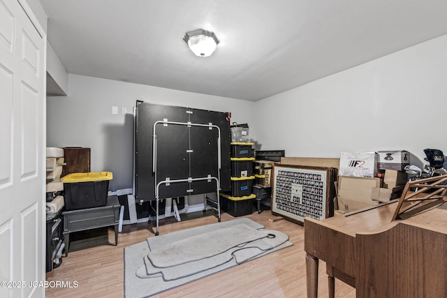 office space with wood finished floors