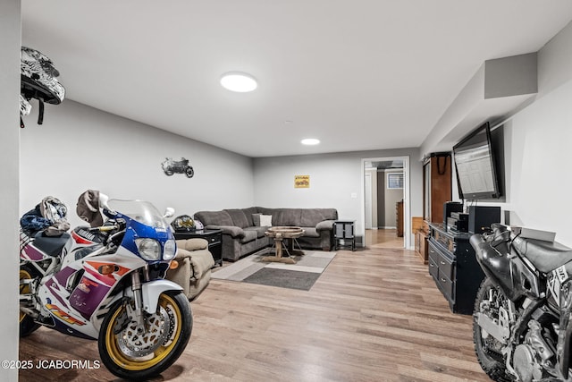 living room with light wood-style flooring