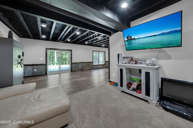 11169 Ridge Fork Dr, Holts Summit, MO 65043 - living area with wainscoting and wood finished floors