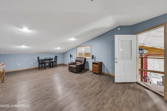 11169 Ridge Fork Dr, Holts Summit, MO 65043 - living area with wood finished floors and vaulted ceiling