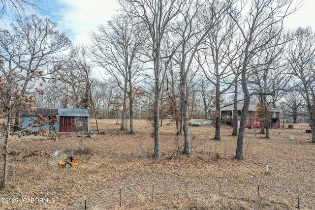 view of yard with an outbuilding