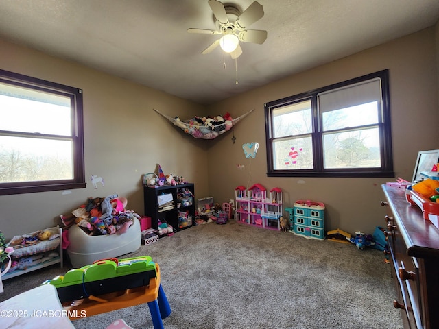 playroom featuring carpet flooring