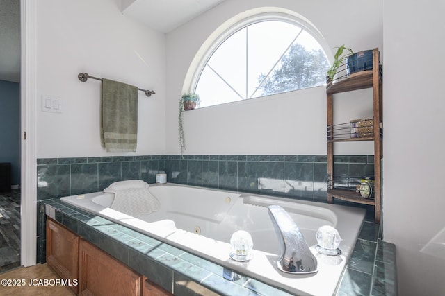 bathroom featuring a jetted tub