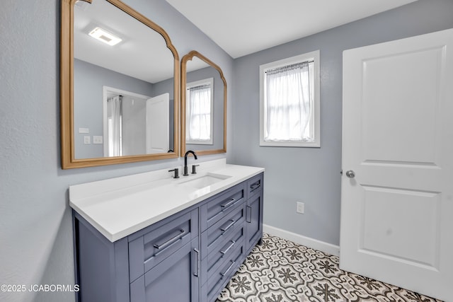 53036 Bird Haven Rd, Centertown, MO 65023 - bathroom featuring vanity and baseboards