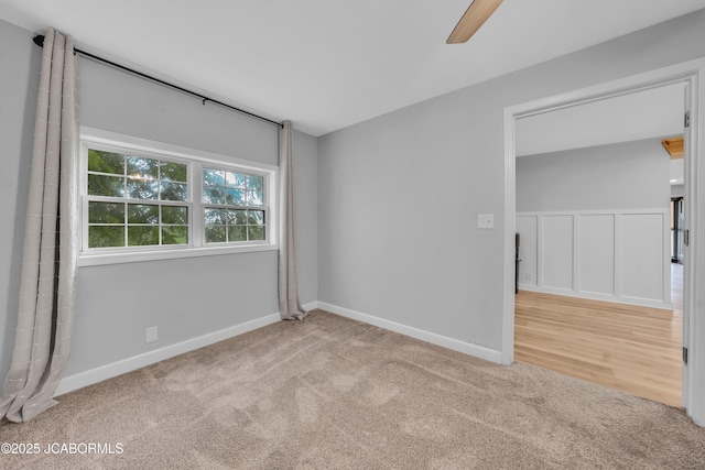 53036 Bird Haven Rd, Centertown, MO 65023 - carpeted empty room featuring a ceiling fan and baseboards