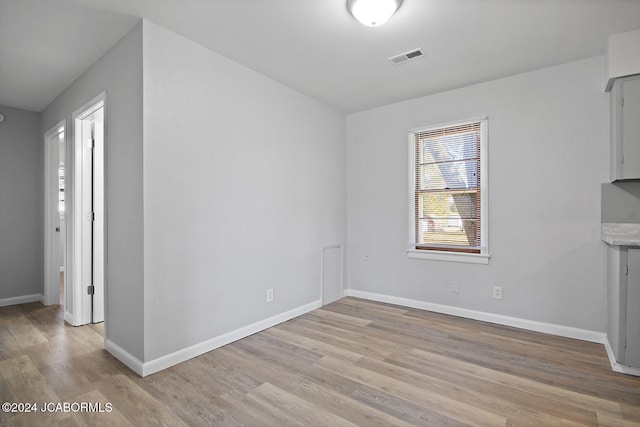 interior space with light hardwood / wood-style flooring