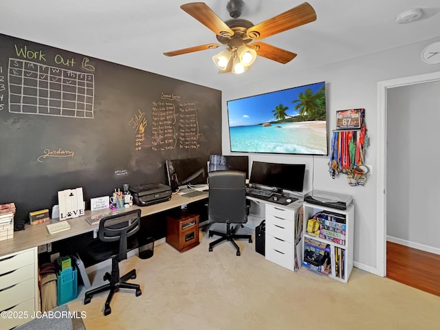 604 Mustang Dr, Ashland, MO 65010 - home office with a ceiling fan