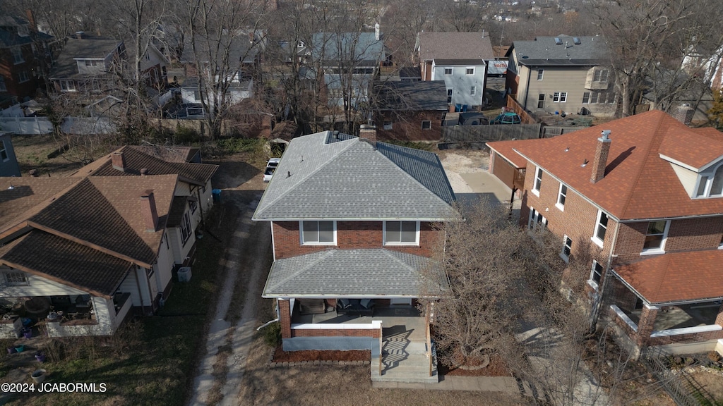 drone / aerial view with a residential view