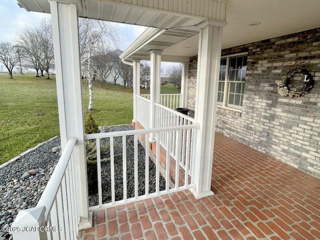 view of patio with a porch