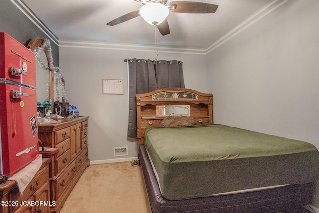 3674 State Rd, Aa, Holts Summit, MO 65043 - bedroom with ornamental molding, light colored carpet, and ceiling fan