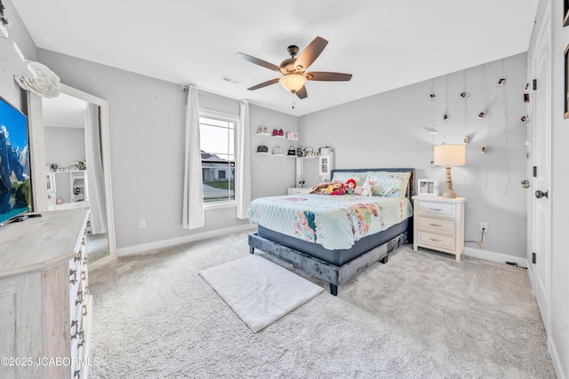 15250 General Dr, Ashland, MO 65010 - carpeted bedroom with visible vents, a ceiling fan, and baseboards