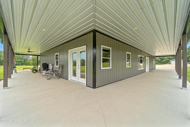 8596 County Rd 146, Williamsburg, MO 63388 - view of patio / terrace with ceiling fan and french doors